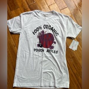 NWT Lularoe Rocker T White Graphic with Poison Apple Design